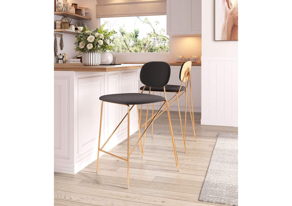 109662 Georges Counter Stool (Set Of 2) Gray & Gold