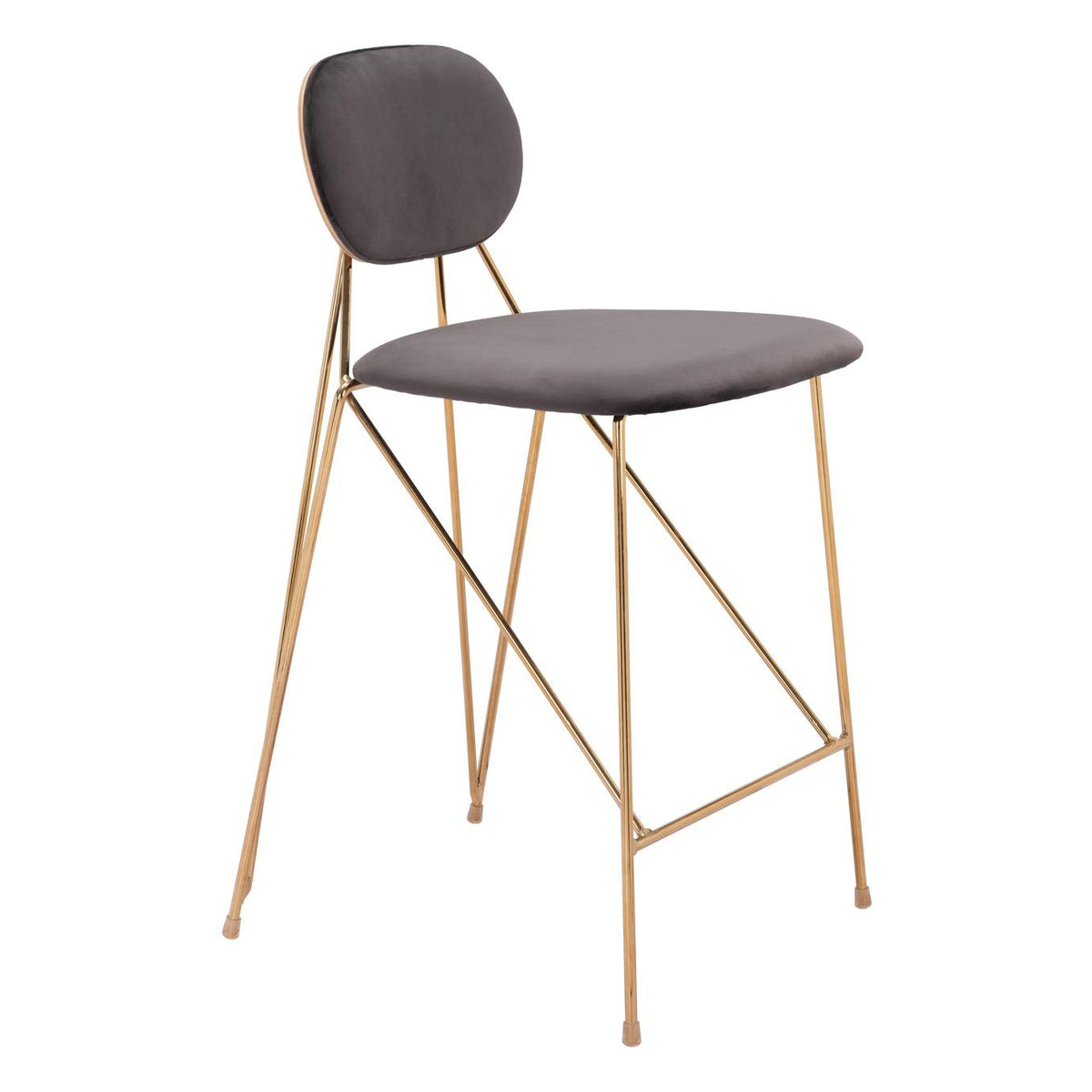 109662 Georges Counter Stool (Set Of 2) Gray & Gold
