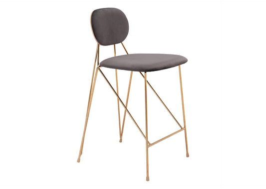 109662 Georges Counter Stool (Set Of 2) Gray & Gold