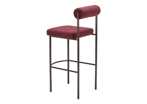 109814 Livorno Barstool (Set Of 2) Red & Bronze