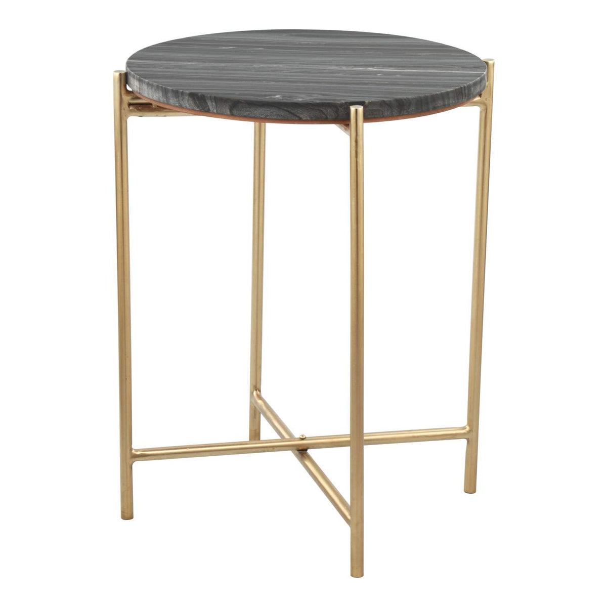 109360 David Side Table Gray & Gold