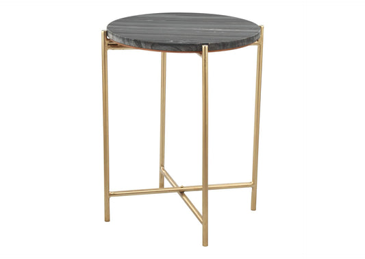 109360 David Side Table Gray & Gold