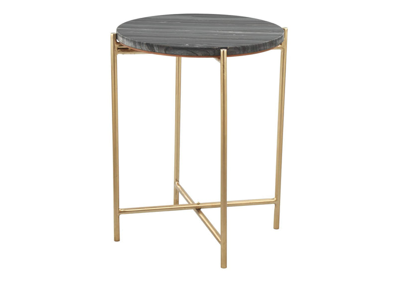 109360 David Side Table Gray & Gold