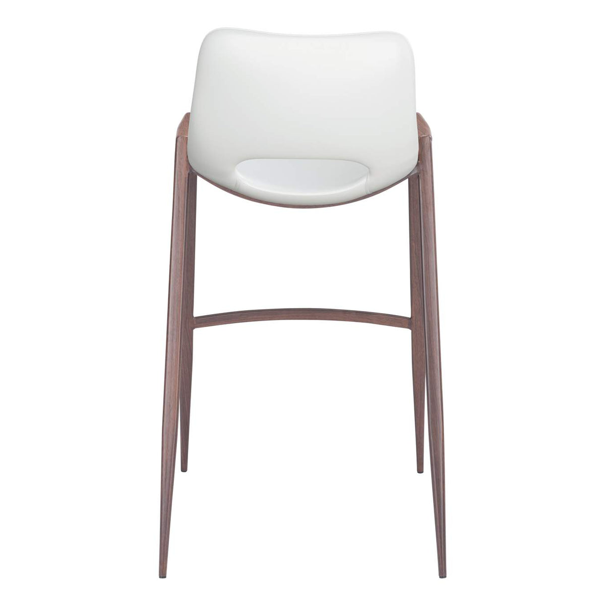 109070 Desi Barstool (Set Of 2) White & Walnut