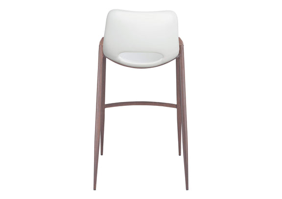 109070 Desi Barstool (Set Of 2) White & Walnut