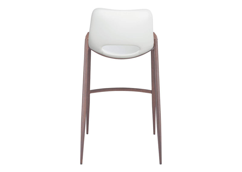 109070 Desi Barstool (Set Of 2) White & Walnut