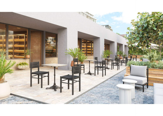 704051 Alfresco Outdoor Dining Table Gray