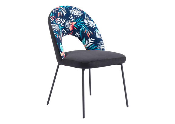 109366 Merion Dining Chair (Set Of 2) Multicolor Print & Black