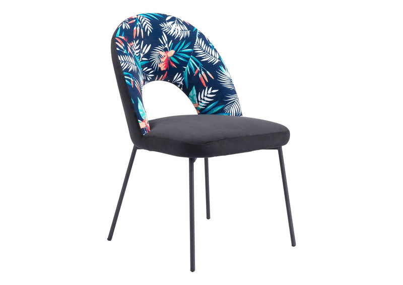 109366 Merion Dining Chair (Set Of 2) Multicolor Print & Black