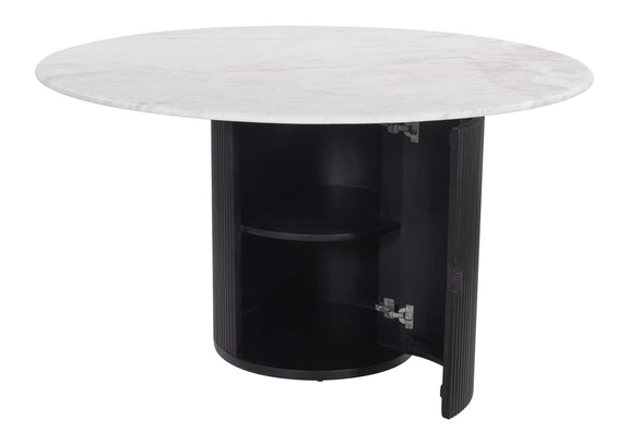 110140 Izola Dining Table White & Black