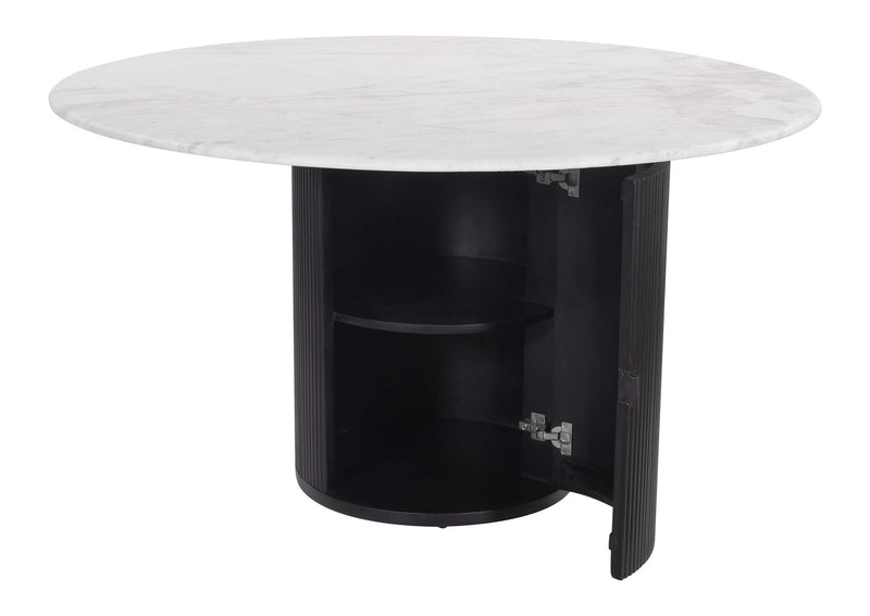 110140 Izola Dining Table White & Black