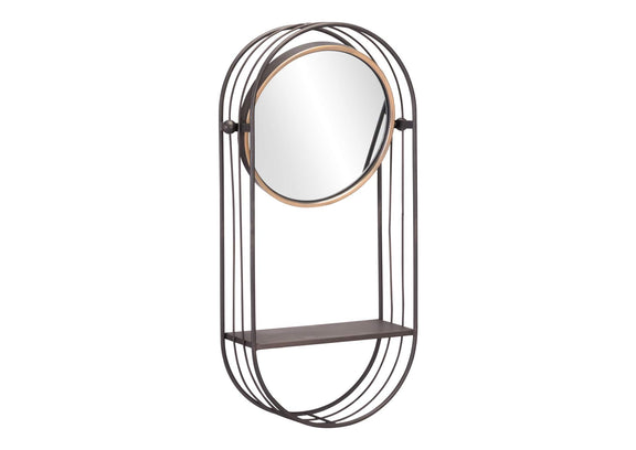 A12234 Saroni Mirror Shelf Antique Gray