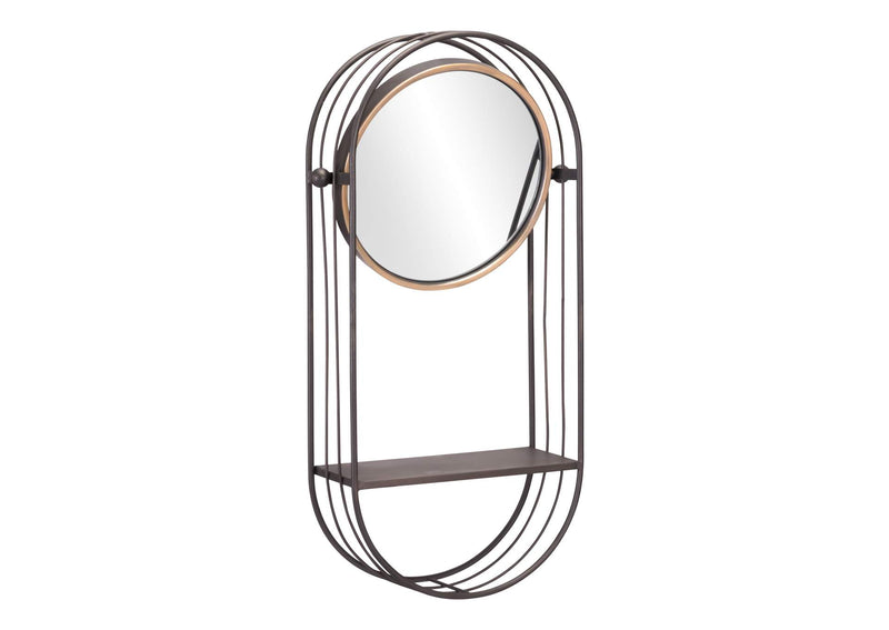 A12234 Saroni Mirror Shelf Antique Gray