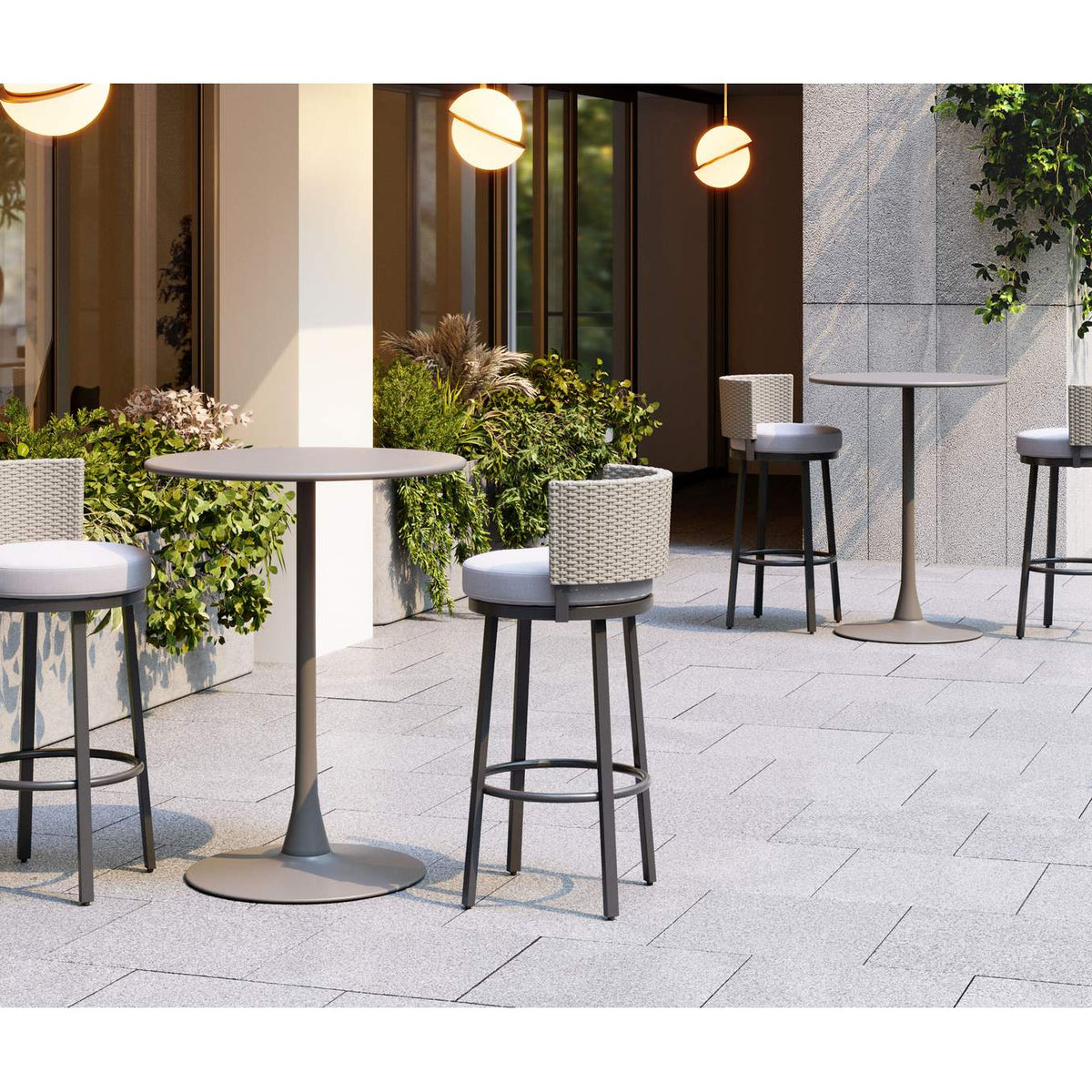 704036 Soleil Outdoor Bar Table Taupe