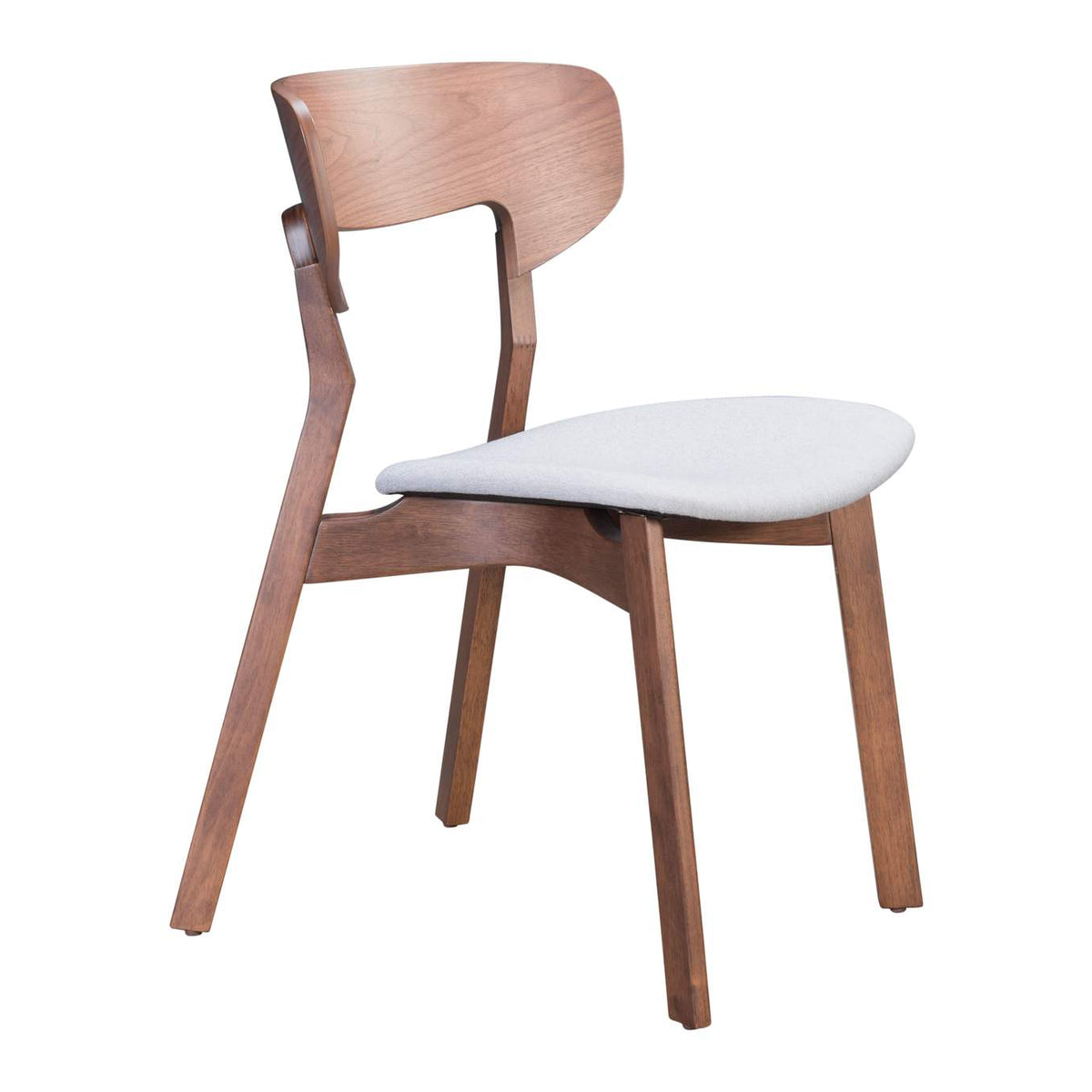 100979 Russell Dining Chair (Set Of 2) Walnut & Light Gray