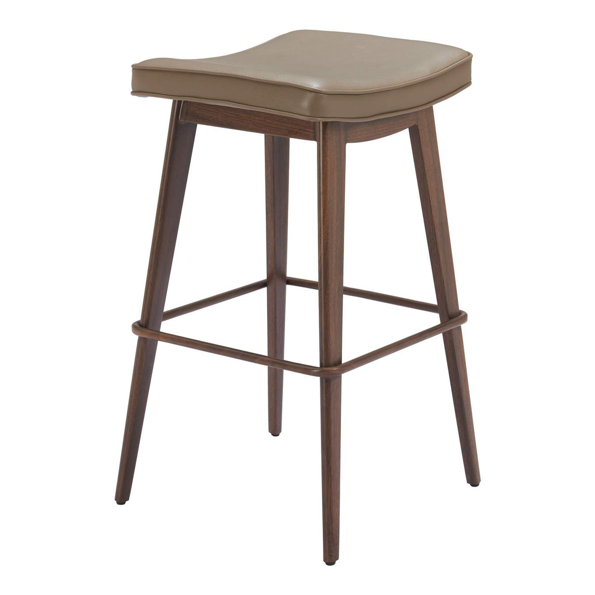 110330 Divat Barstool (Set Of 2) Taupe & Walnut