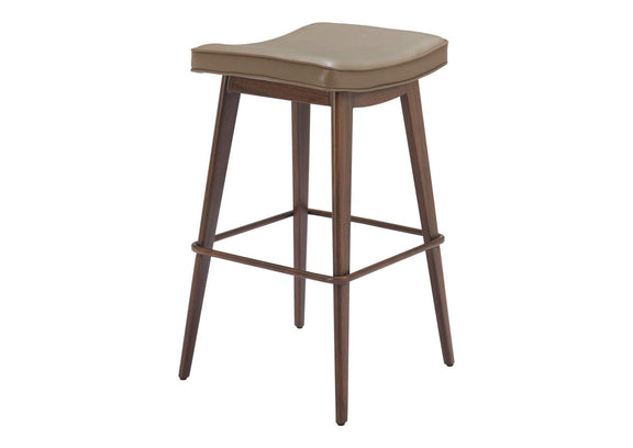 110330 Divat Barstool (Set Of 2) Taupe & Walnut