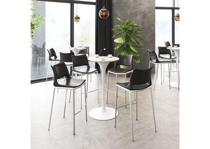101284 Ace Barstool (Set Of 2) Black & Silver