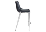 101409 Magnus Counter Stool (Set Of 2) Black & Silver