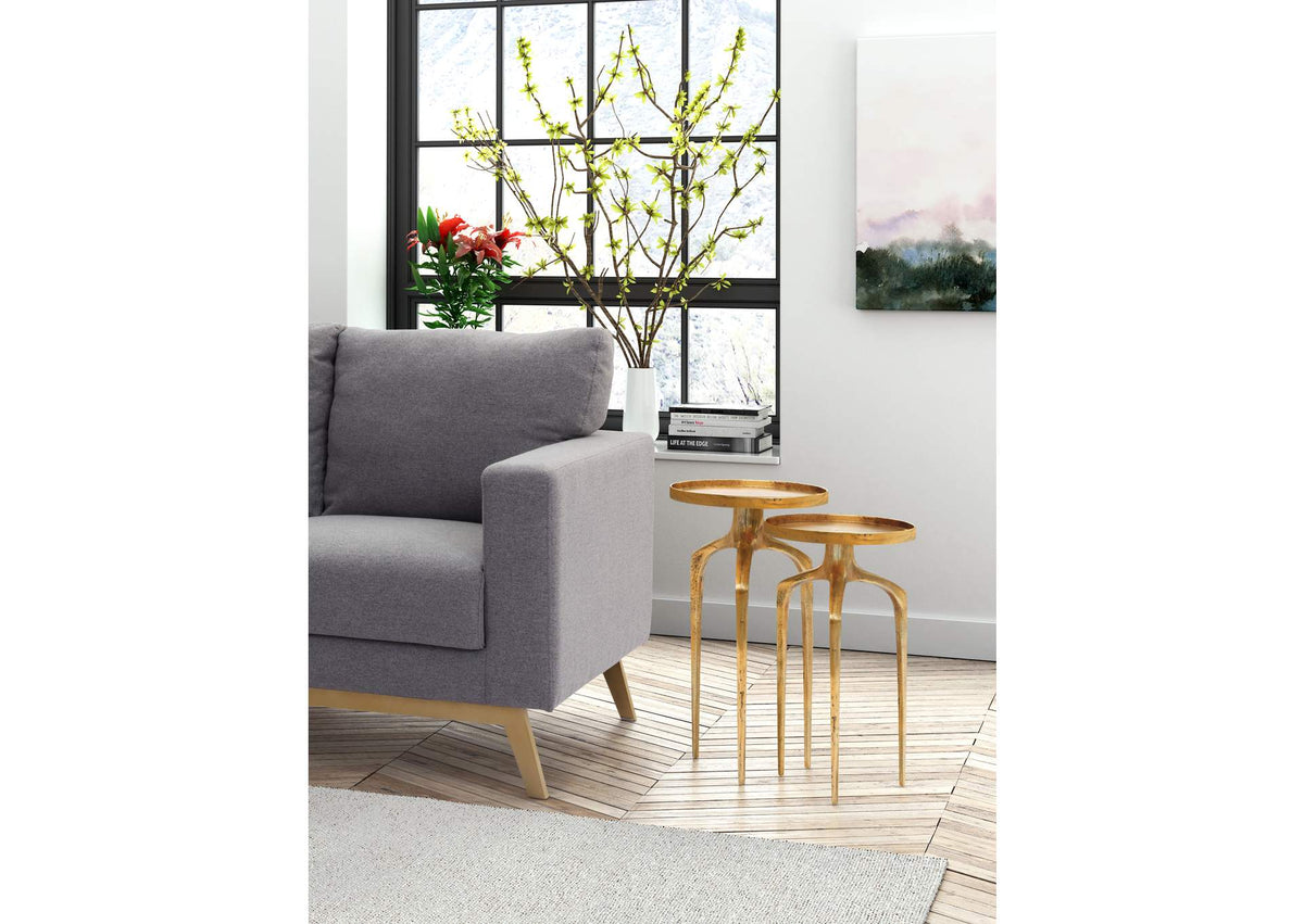 405002 Como Accent Table Set (2-Piece) Antique Gold