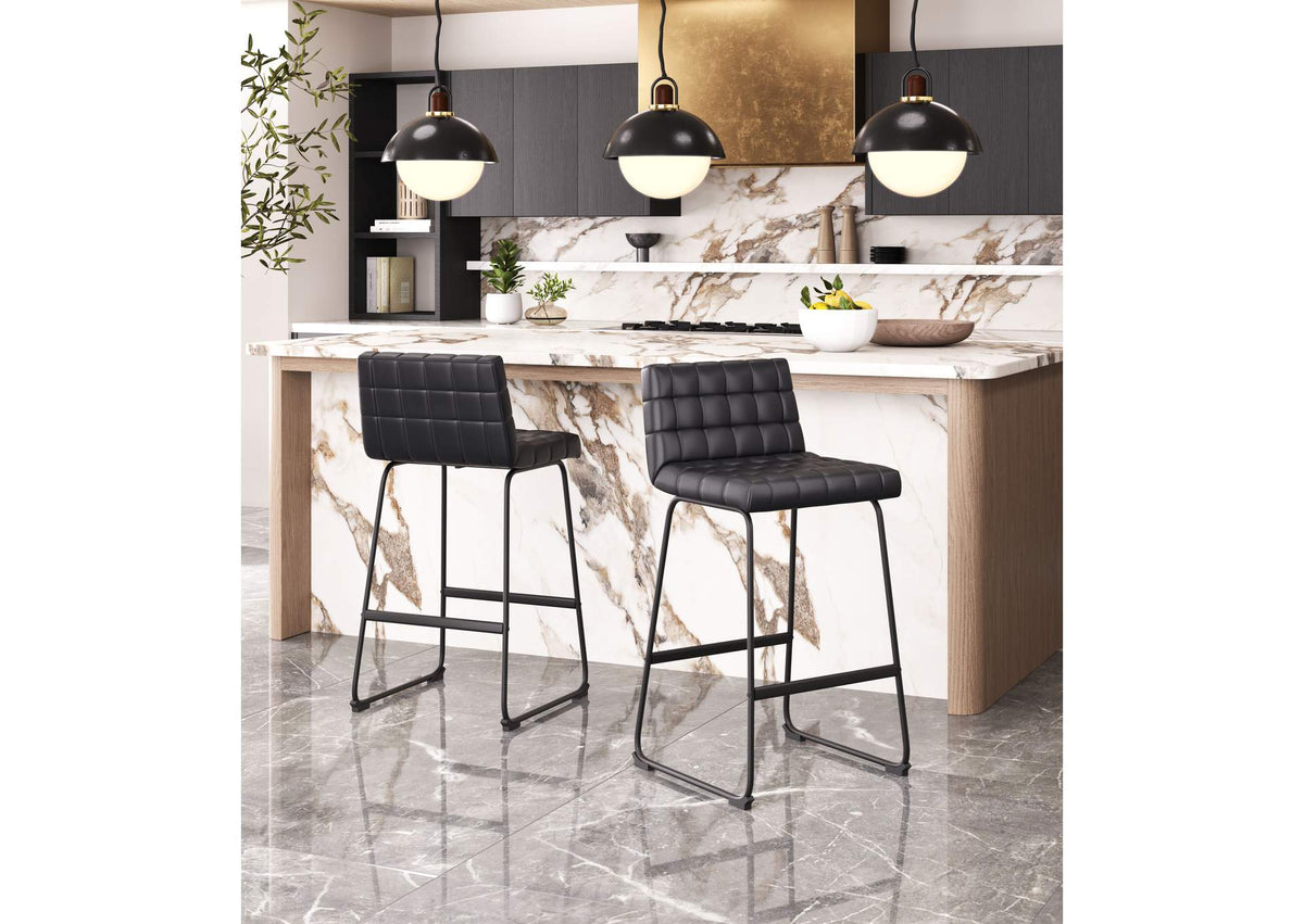 110069 Pago Barstool (Set Of 2) Black