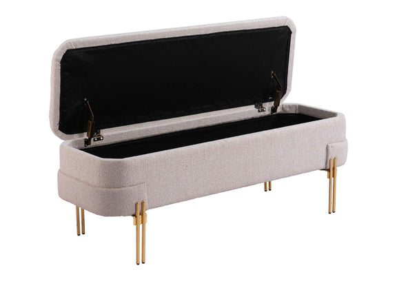 110082 Lebreton Storage Bench Oatmeal Beige