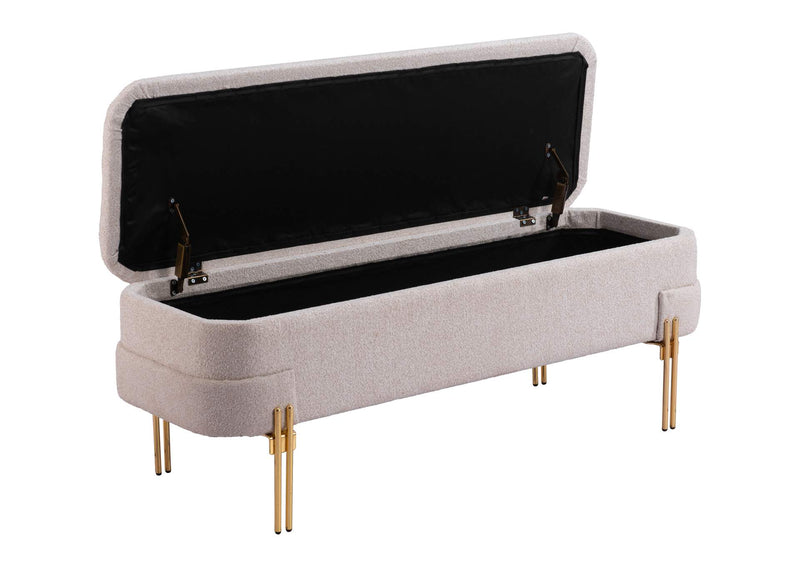 110082 Lebreton Storage Bench Oatmeal Beige