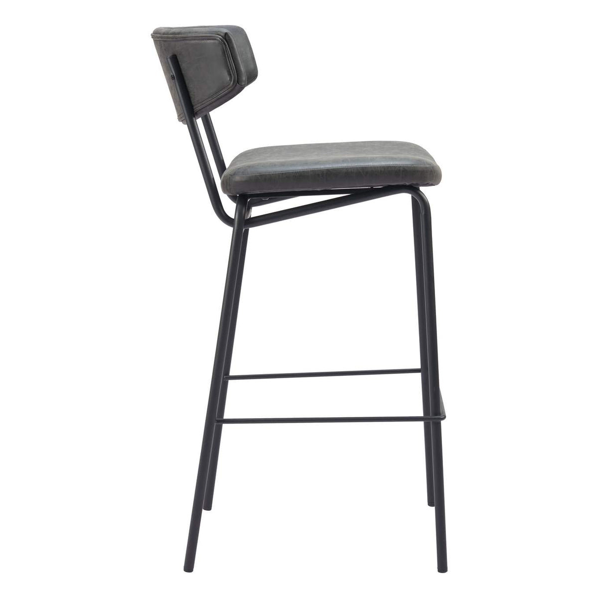 110261 Charon Barstool (Set Of 2) Vintage Black