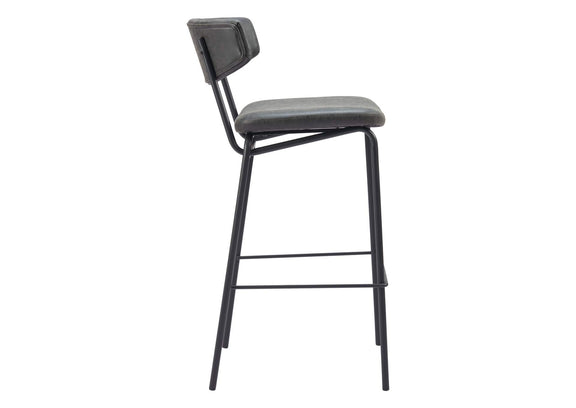110261 Charon Barstool (Set Of 2) Vintage Black