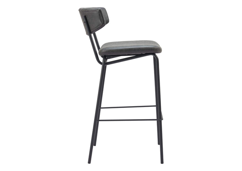 110261 Charon Barstool (Set Of 2) Vintage Black