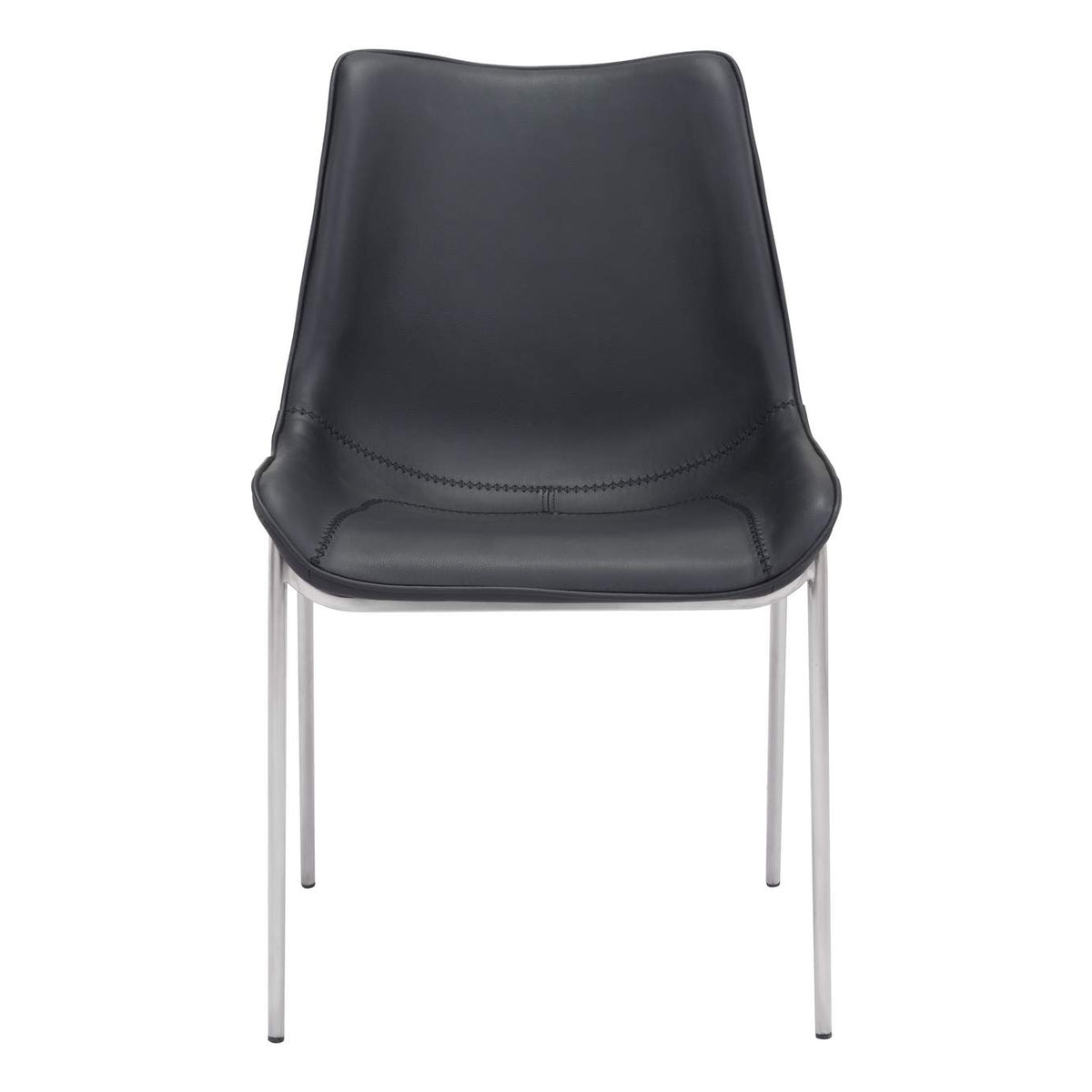 101271 Magnus Dining Chair (Set Of 2) Black & Silver