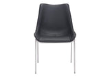 101271 Magnus Dining Chair (Set Of 2) Black & Silver