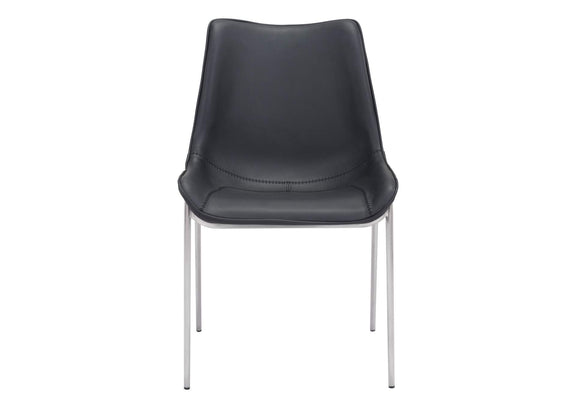 101271 Magnus Dining Chair (Set Of 2) Black & Silver