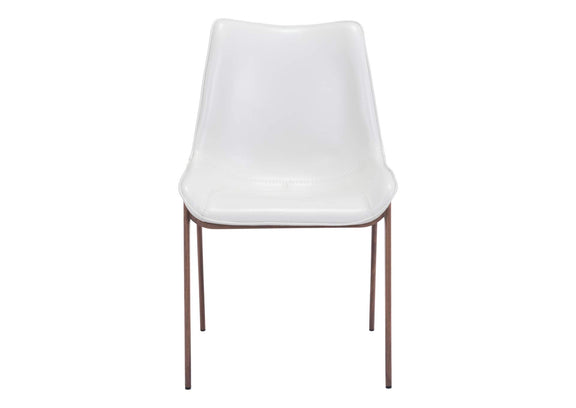 101273 Magnus Dining Chair (Set Of 2) White & Walnut