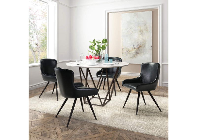 100715 Tintern Dining Table White & Antique Bronze
