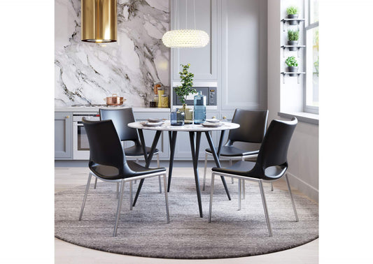 101280 Ace Dining Chair (Set Of 2) Black & Silver