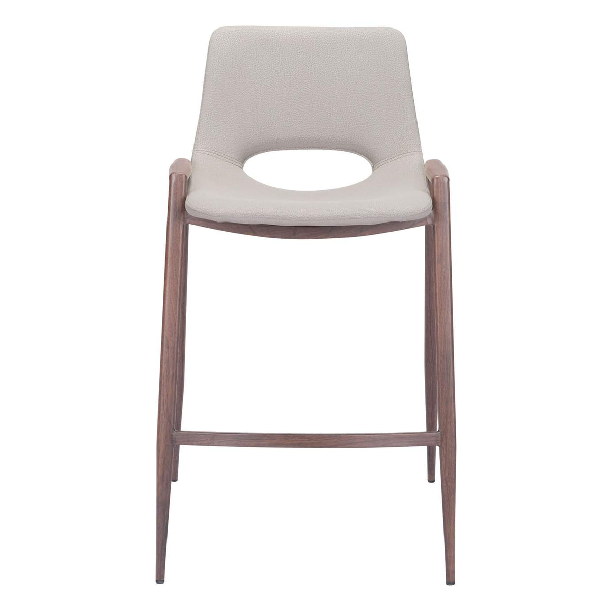 101693 Desi Counter Stool (Set Of 2) Beige & Walnut
