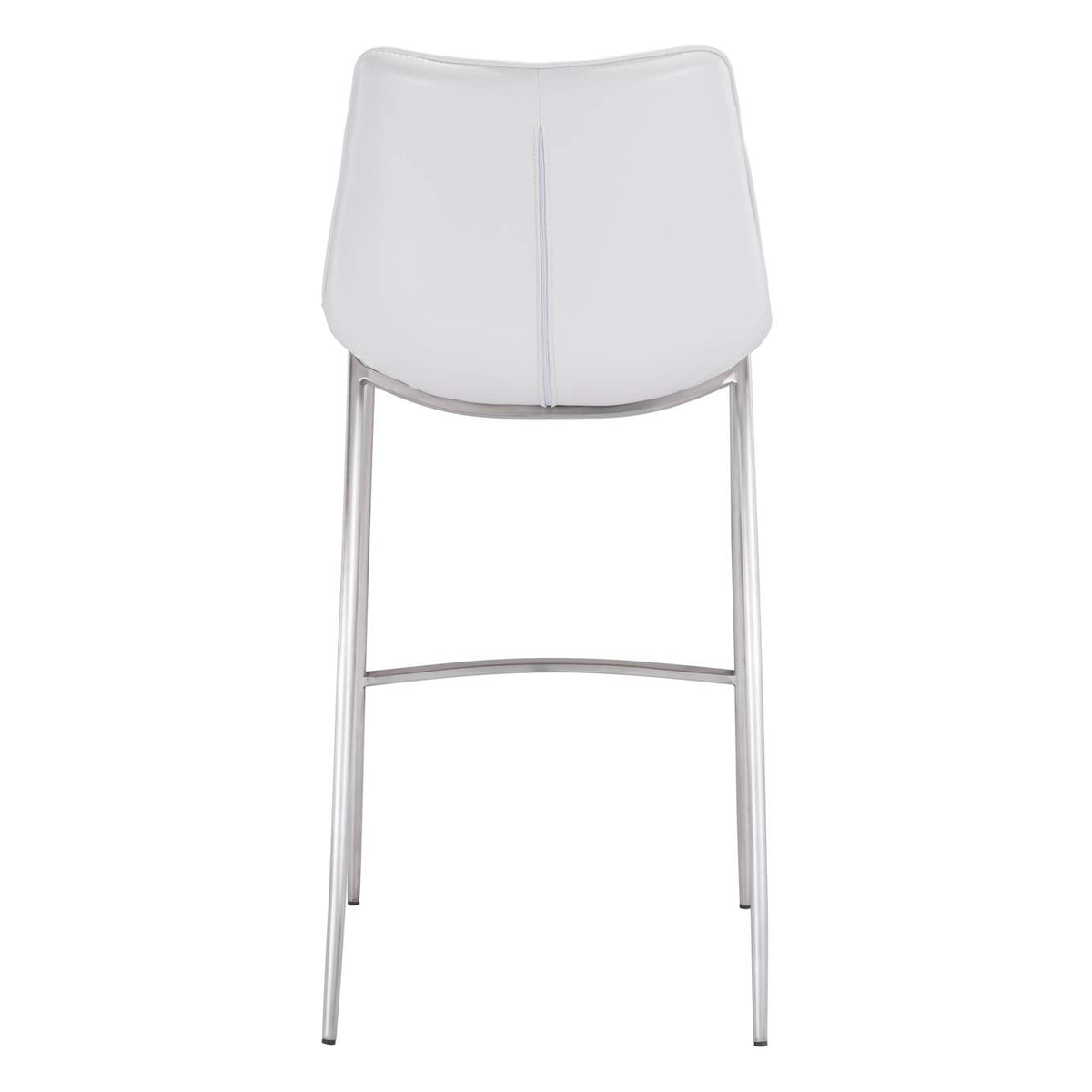 101275 Magnus Barstool (Set Of 2) White & Silver