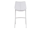 101275 Magnus Barstool (Set Of 2) White & Silver
