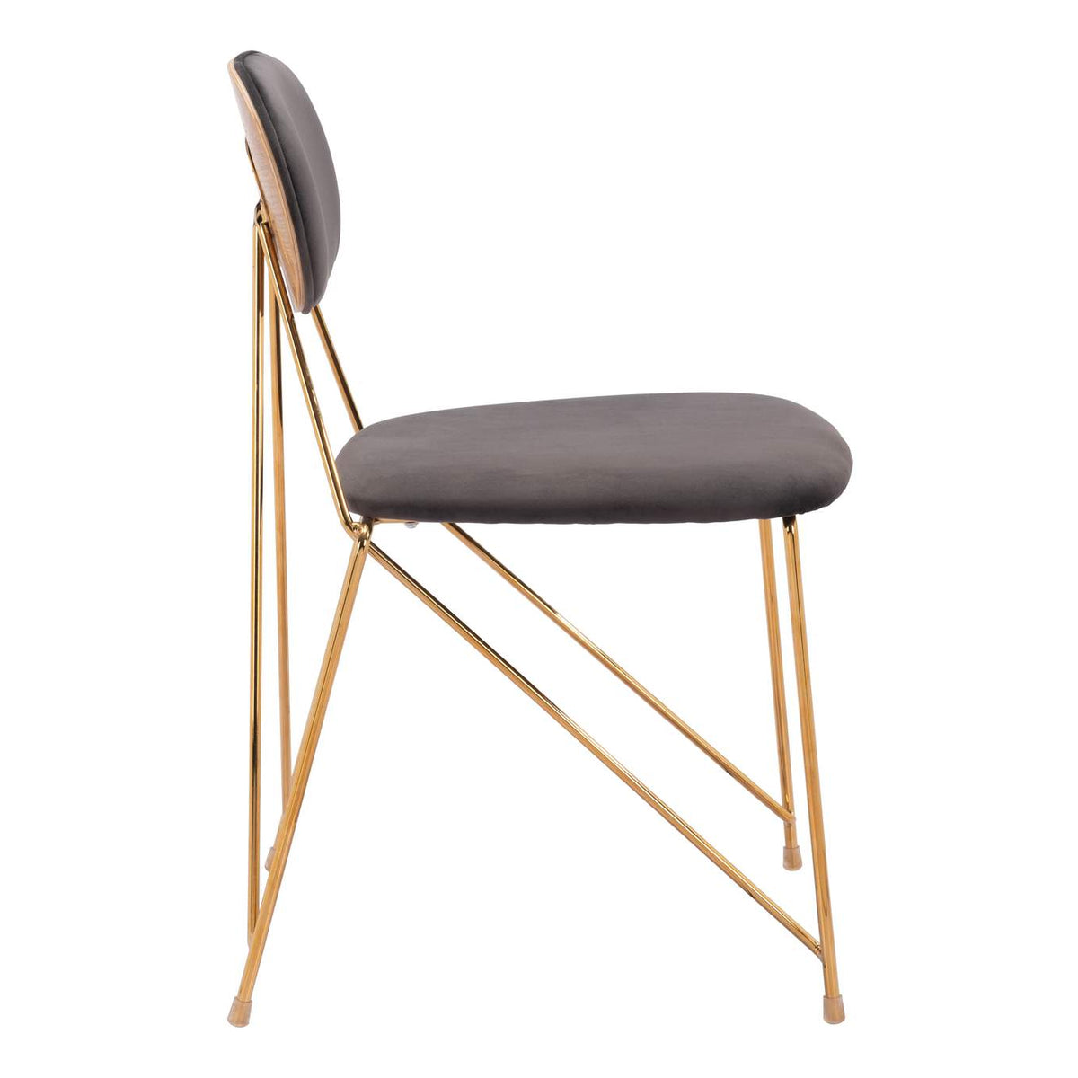 109661 Georges Dining Chair (Set Of 2) Gray & Gold