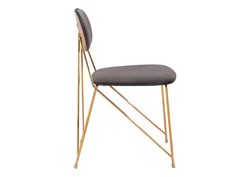 109661 Georges Dining Chair (Set Of 2) Gray & Gold