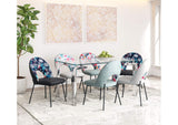109366 Merion Dining Chair (Set Of 2) Multicolor Print & Black