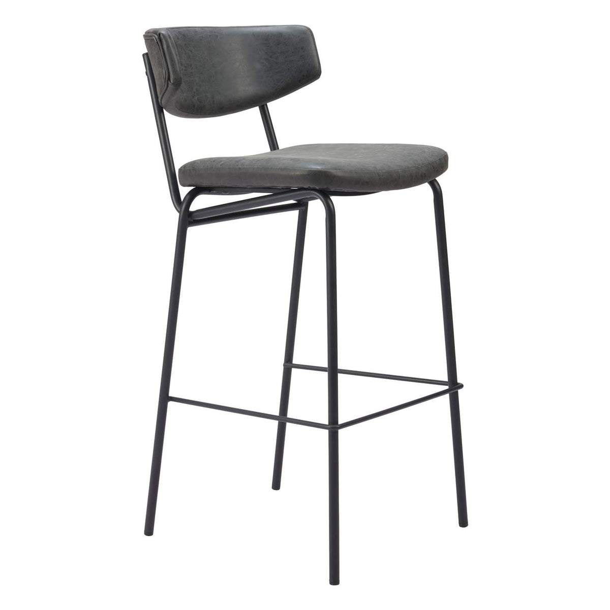110261 Charon Barstool (Set Of 2) Vintage Black