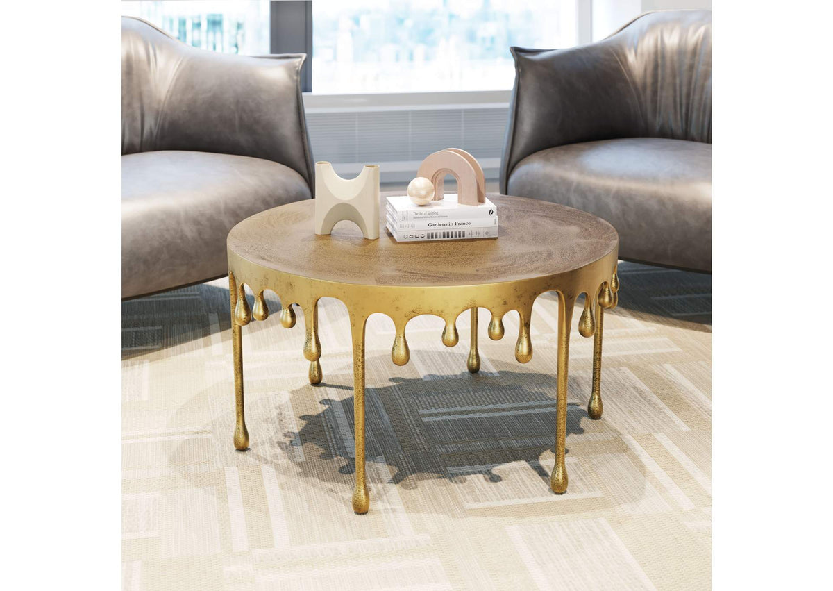 110150 Drip Coffee Table Antique Brass