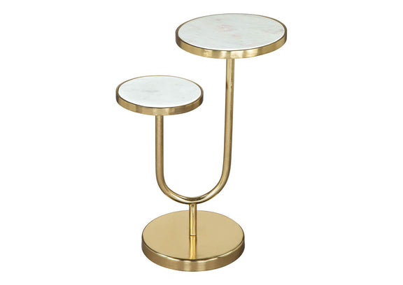 109354 Marc Side Table White & Gold