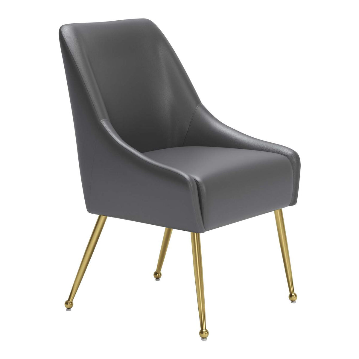 109713 Maxine Dining Chair Gray & Gold