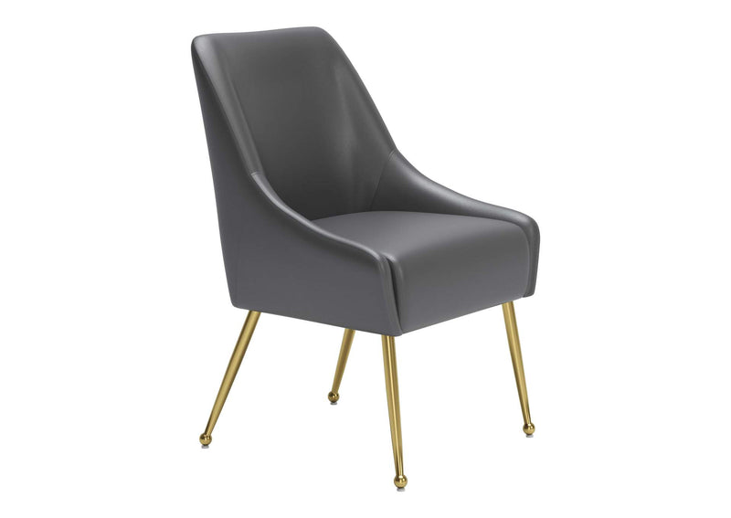 109713 Maxine Dining Chair Gray & Gold