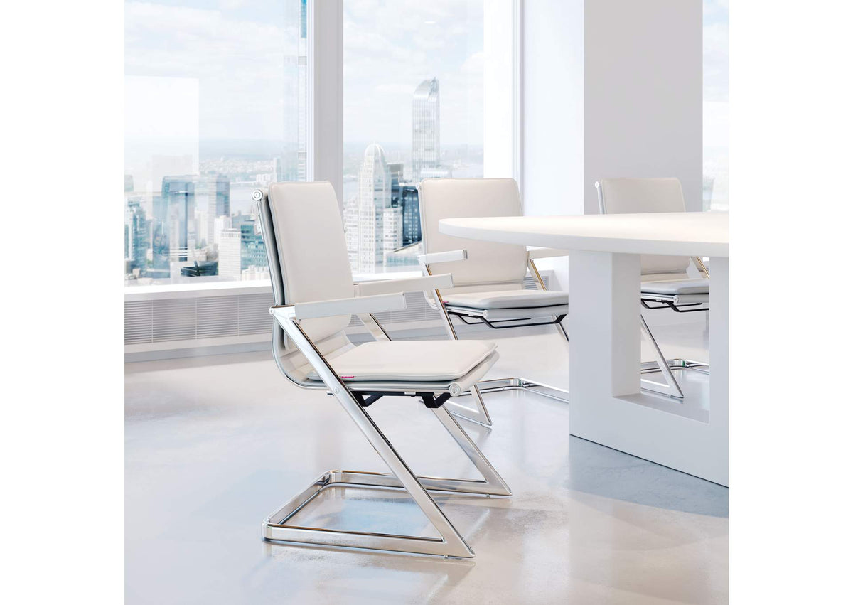 215211 Lider Plus Conference Chair (Set Of 2) White
