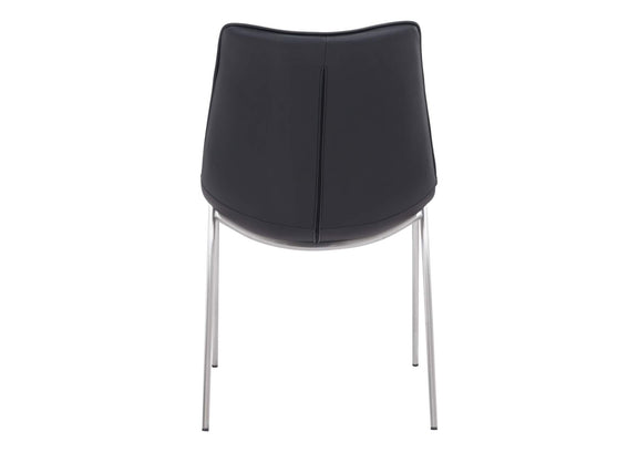 101271 Magnus Dining Chair (Set Of 2) Black & Silver
