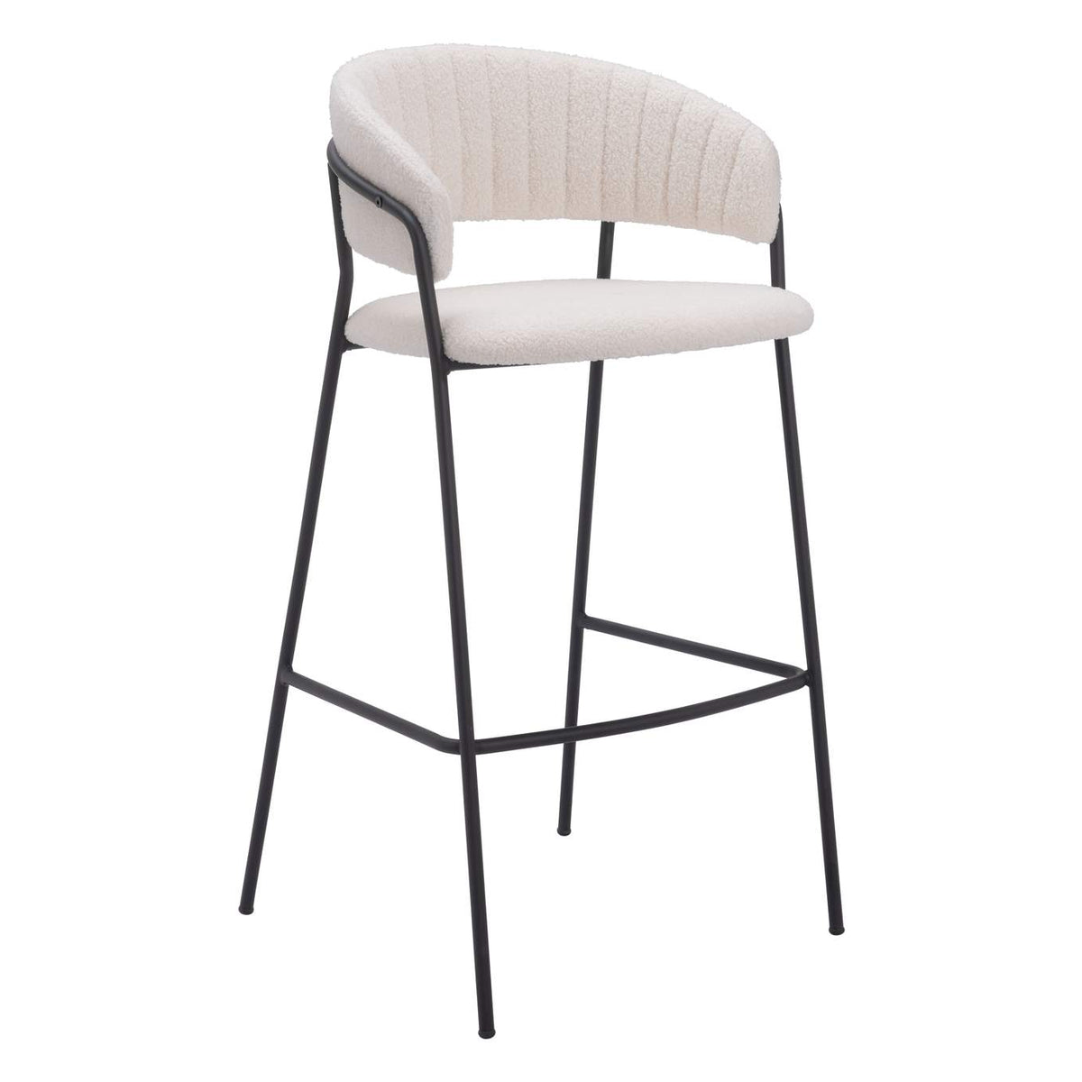 109673 Josephine Barstool (Set Of 2) Cream